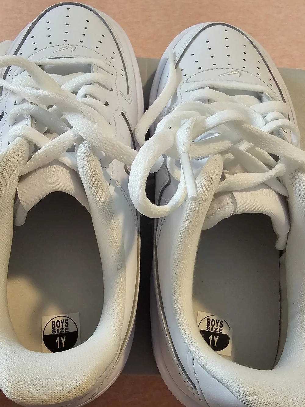 Nike Kids' All-White Force 1 Low Lace Sneakers